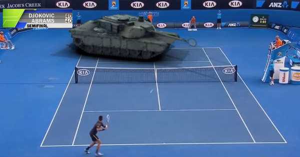 Novak Djokovic Tennis Match US M1 Abrams Tank 4