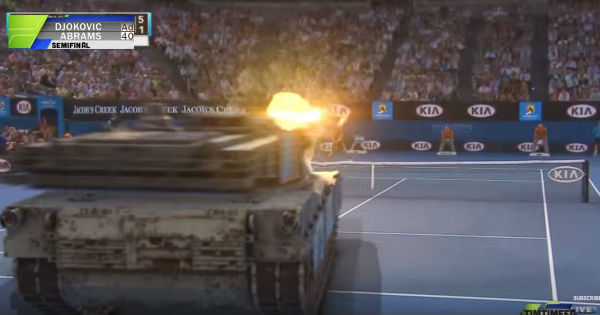 Novak Djokovic Tennis Match US M1 Abrams Tank 6
