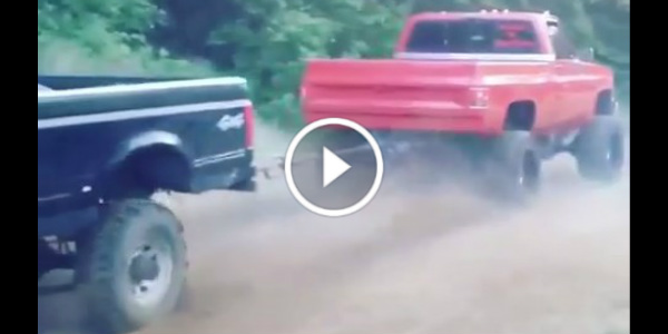 TUG Of WAR Chevrolet C10 Truck VS Ford Truck 61