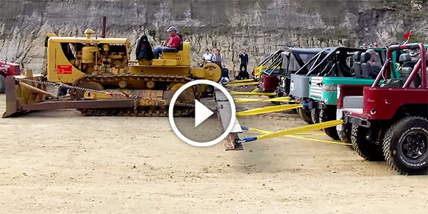 Caterpillar D8 Bulldozer Vs Twenty Toyota Land Cruisers Tug Of War
