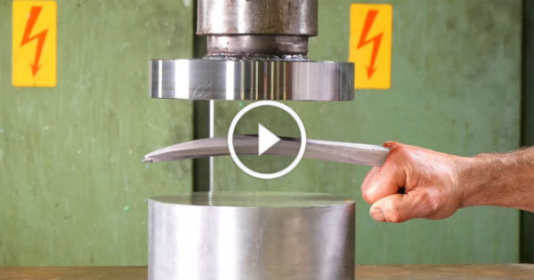 Hydraulic Press Experiment Crush Adamantium 1 TN