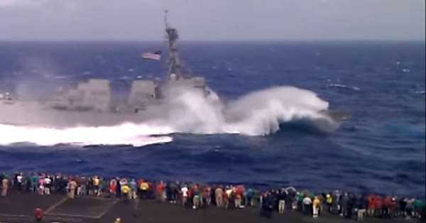 Military Ship USS Dewey DDG-105 Nose Dive 3
