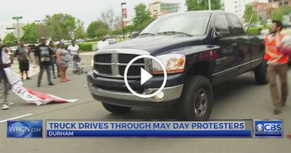 Cummins Driver Truck Protest Durham 1
