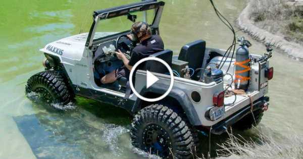 Cummins Powered Diesel Jeep Drives 12 Feet Underwater Dirt Every Day 1 TN