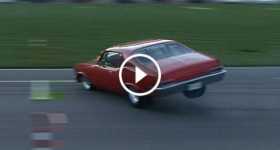 Lucky Chevy Nova Drifts lane accident 1