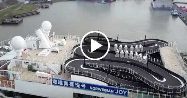 Massive Cruise Ship Norwegian Joy Features Ferrari GoKart Racetrack 3 TN