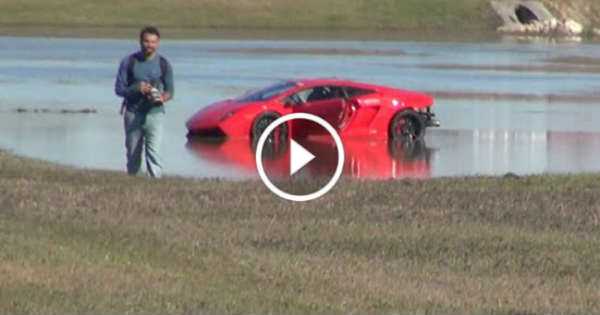 2000HP Lamborghini Gallardo crashed lost control lake 3