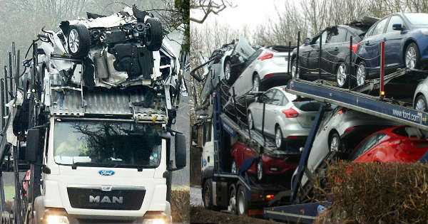 Brand New Ford Cars Smashed Transporter Low Bridge 5