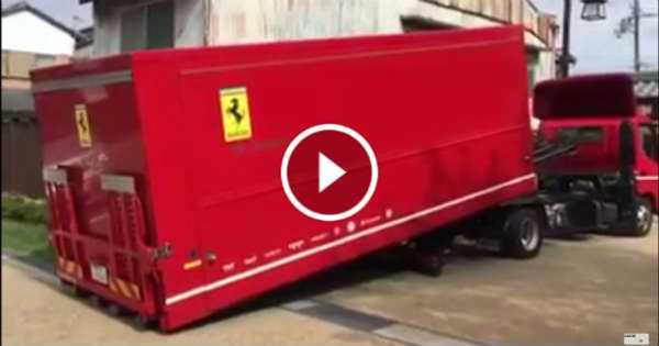 Ferrari Supercar Being Unloaded From Truck In The Coolest Way Possible 1 TN