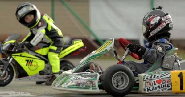 Pocket Bike vs Shifter Kart kids racing 6