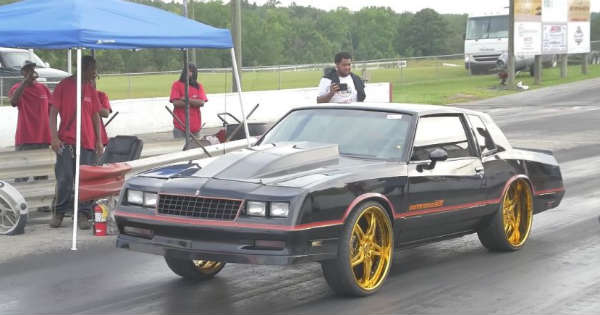Monte Carlo SS Chevy 24 inch tires drag race 1 NPB