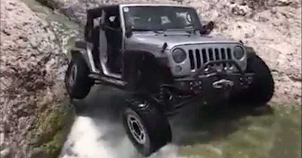 Pro Wrangler Driver Climbs Up A Waterfall 4
