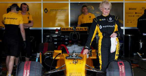 79-year-old Rosemary Smith drives a Formula 1 renault 2