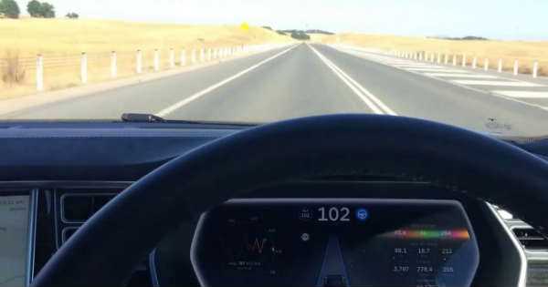 Fall Asleep Tesla On Car Autopilot 3