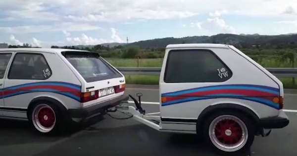 Golf Mk1 With A Matching VW Golf Trailer 1