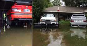 Quick Thinking Saved This Guys Two BMW M3 E36 X5 From HURRICANE HARVEY Floods 1