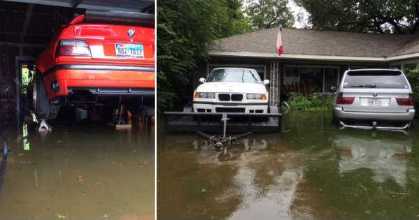 Quick Thinking Saved This Guys Two BMW M3 E36 X5 From HURRICANE HARVEY Floods 1
