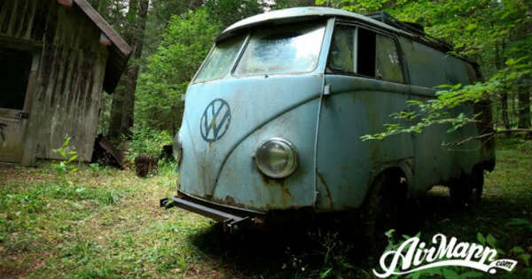 RESURRECTION - Rescue of a VW 1955 panelvan - Forest find 1