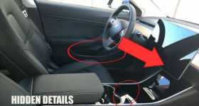 Red Tesla Model 3 interior hidden details features 1