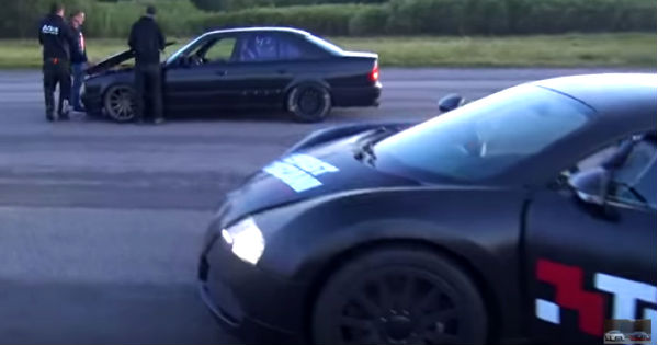 BMW M5 E34 vs Bugatti Veyron 2