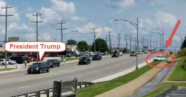 Car Attempts to Ram President Trump Motorcade 1