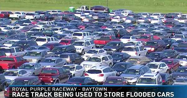 Flooded Vehicles by Harvey Royal Purple Raceway 1