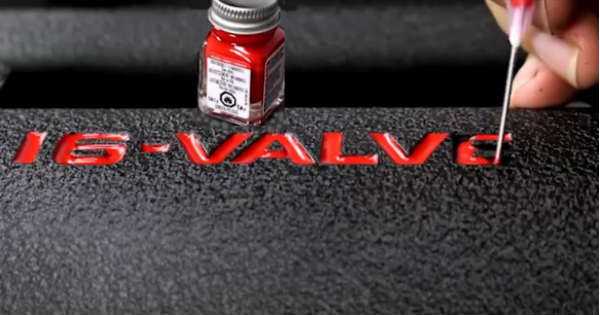 How To Paint Lettering On Your Valve Covers tutorial 3