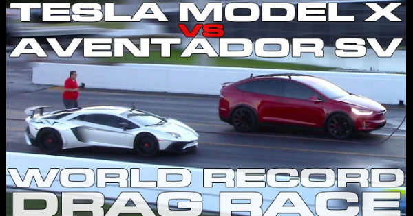 Record Breaking Tesla Model X P100D vs Lamborghini Aventador SV 2