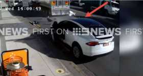 Tesla Model X Door Disassembled by Passing Truck 1