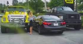 Two Trucks Blocked Badly Parked Car 2