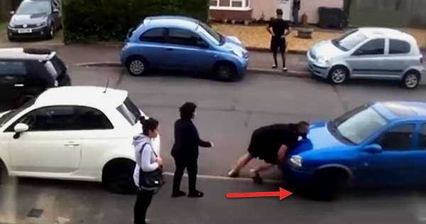 Bodybuilder Casually Lifts And Relocates Car Blocking Driveway 11