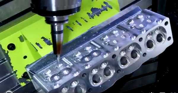 CNC Manufacturing Process Of An Engine Head 1