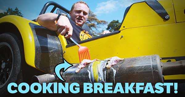Cooking Eggs And Bacon On A Crazy CATERHAM 620R 1