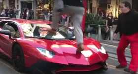 Crazy Kid Jumps On Lamborghini Aventador SV In Front Of The Owner 1