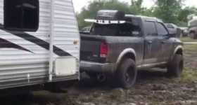 Diesel Truck Pulls Mud Incredible Power 2