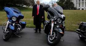 Donald Trump Paired Up Harley Davidson Executives Meeting Bikes 4