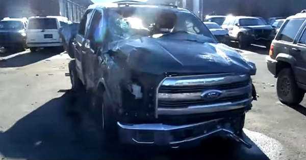 Ford F150 Aluminum Body Rollover Damage VS Chevy Rollover Damage 11