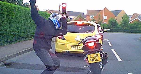 Funny Motorcyclist Gets Off His Bike To Dance 1