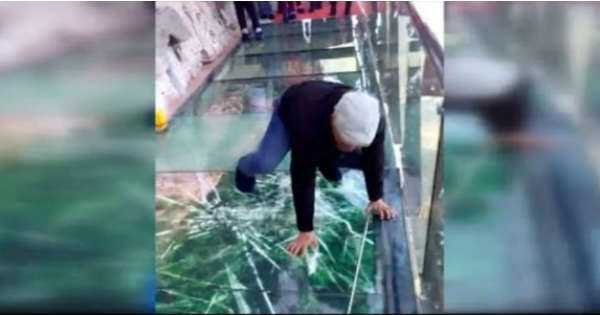 Glass Bridge Crack Prank This Video Of A Terrified Tourist Goes Viral 1