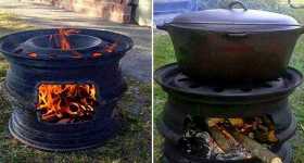 How To Make a Mini Barbeque From Your Old Car Rims 1