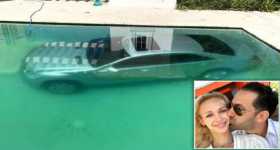 Jilted Girlfriend Parks Boyfriends Super Expensive Car in the Swimming Pool 1