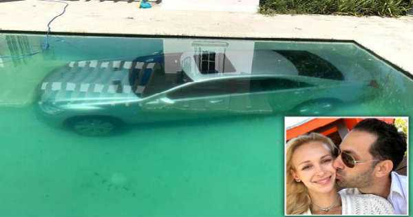 Jilted Girlfriend Parks Boyfriends Super Expensive Car in the Swimming Pool 1