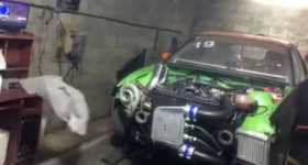 Open Turbo boosted car garage loud sound dyno 2