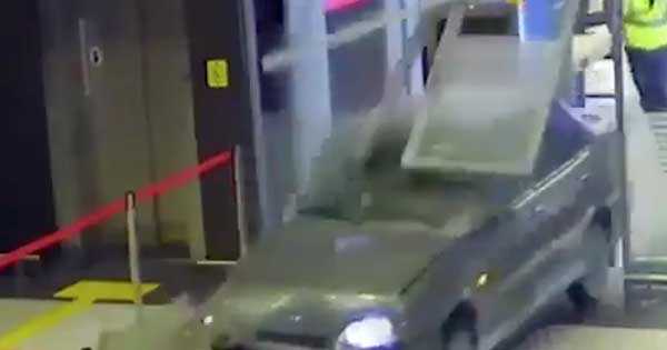 Police Chase Drunk Russian Driver That Drives Car Through Airport Terminal 2