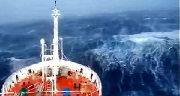 Ship Being Battered By Strong Waves 11