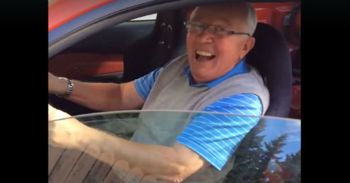 Starting Up His Grandsons Car Results In a Scared Old Man Behind The Wheel 1