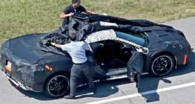 Test Drivers Trying To Cover The New 2019 Mid Engine Corvette 1