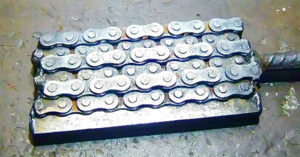 The Making Of Damascus Knife From Bike Chain 1