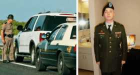 US Army Veteran Stopped Cop police american flag 1