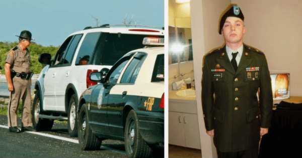 US Army Veteran Stopped Cop police american flag 1